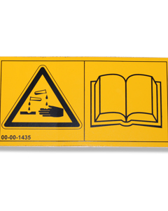 Piktogramm: Verätzungsgefahr W004 DI Handbuch lesen 100x50mm